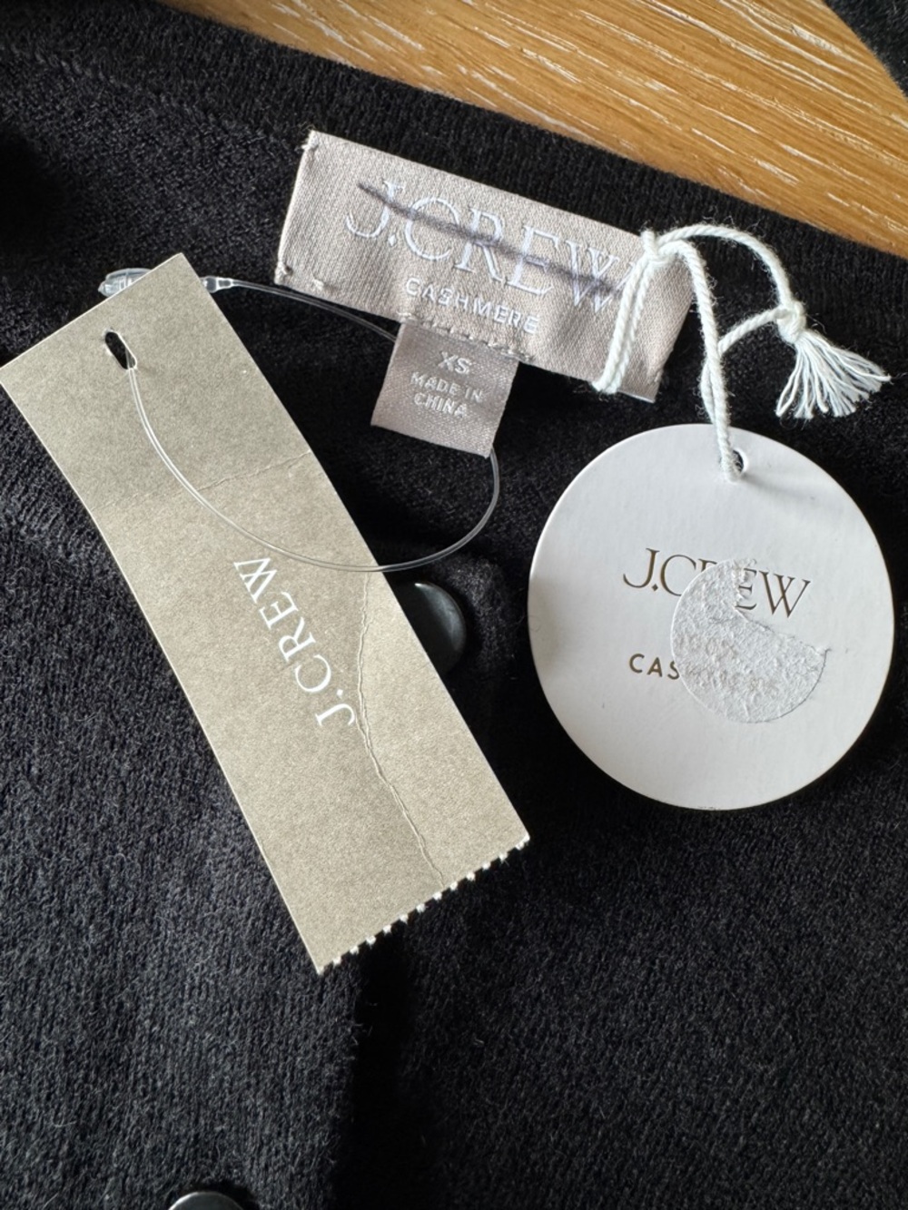 NWT! J. CREW Women’s Featherweight Cashmere Cardigan Jet Black Size XS *see note - Picture 9 of 16